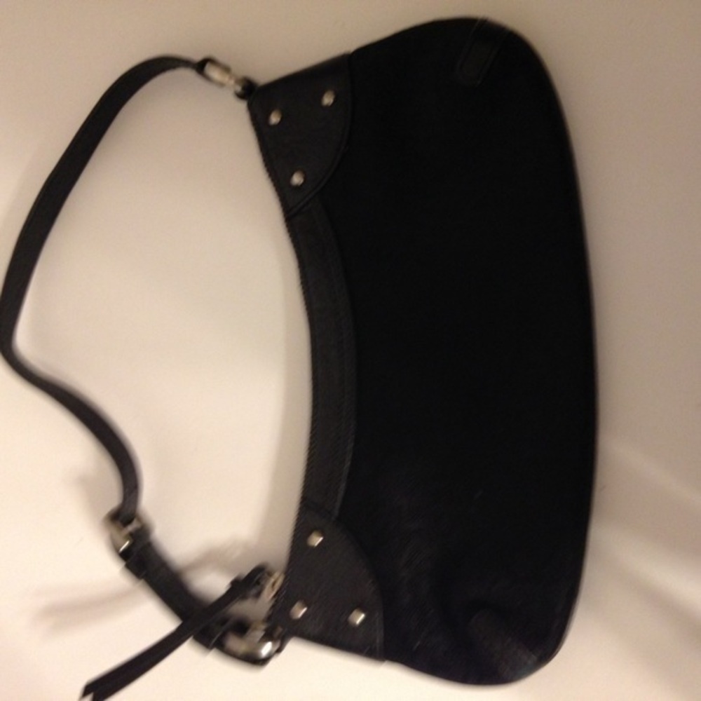 Dkny black leather hobo bag